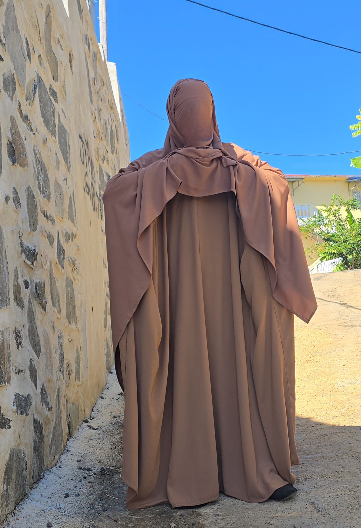Abaya Saoudienne - Tissu Woolpeach Premium
