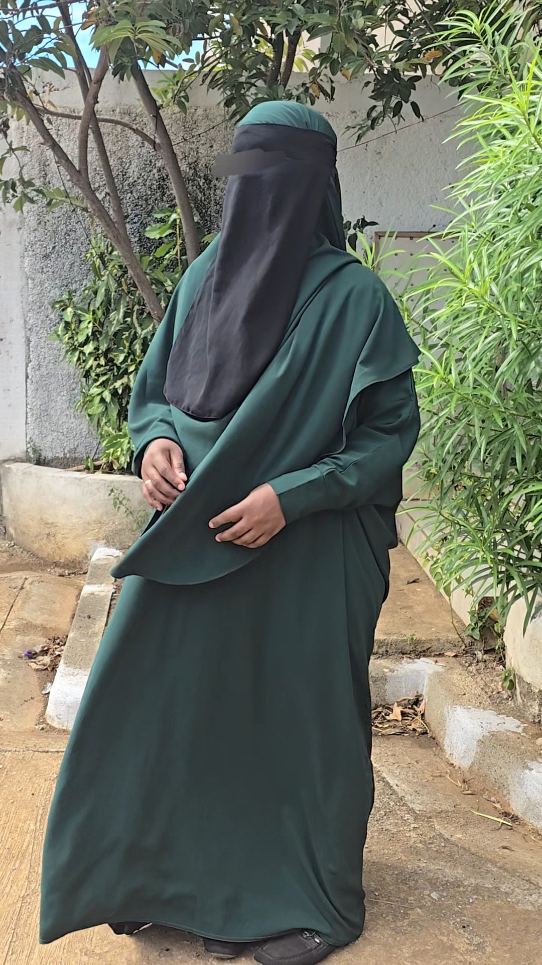 Ensemble Abaya semi-saoudienne + Khimar – Tissu Woolpeach Premium