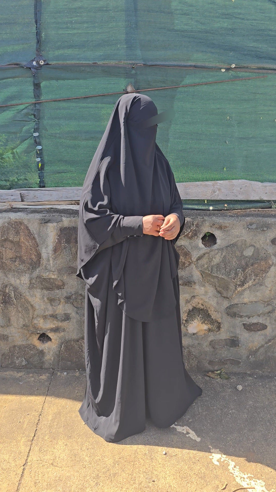 Ensemble Abaya semi-saoudienne + Khimar – Tissu Woolpeach Premium