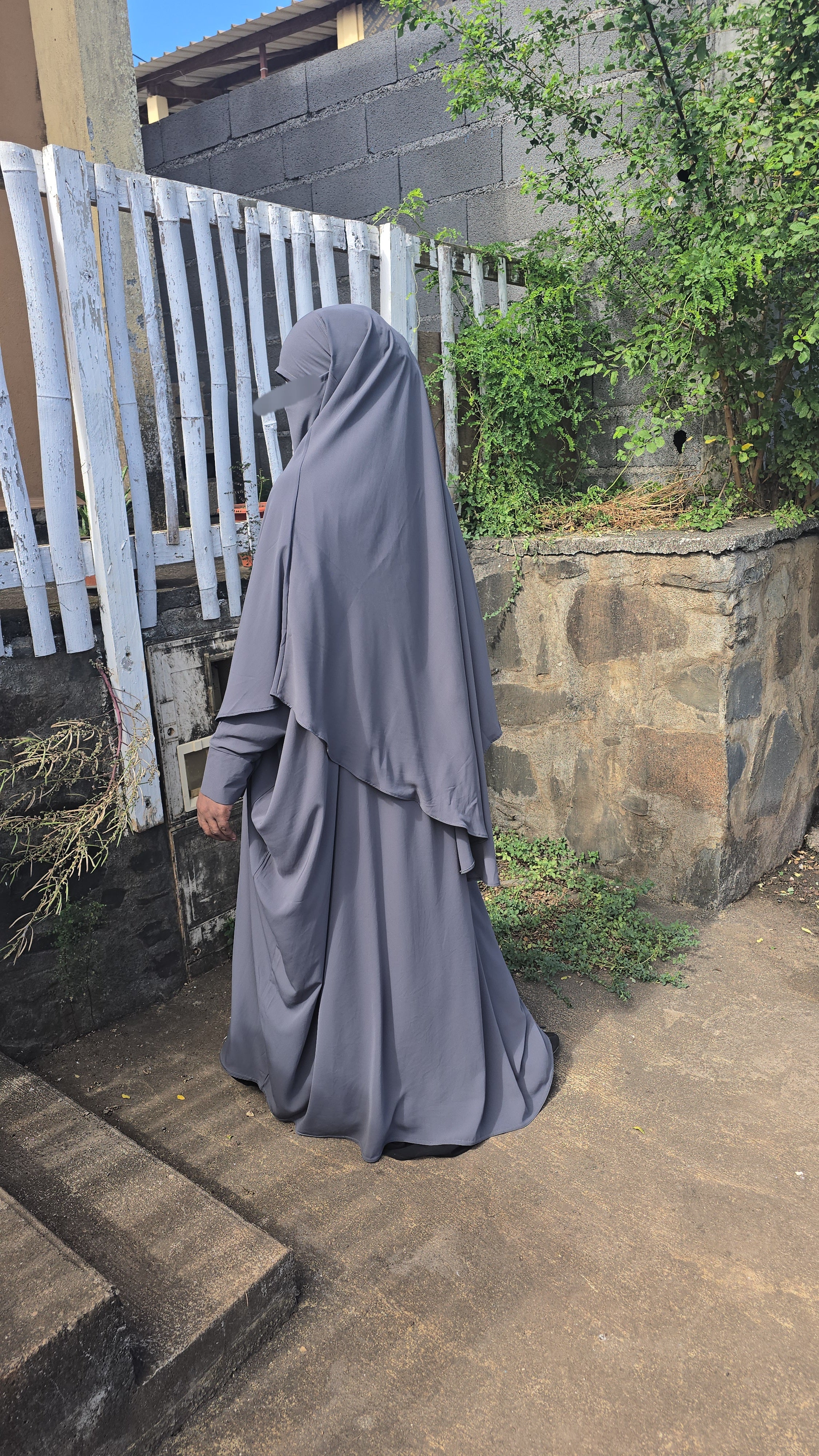 Ensemble Abaya semi-saoudienne + Khimar – Tissu Woolpeach Premium