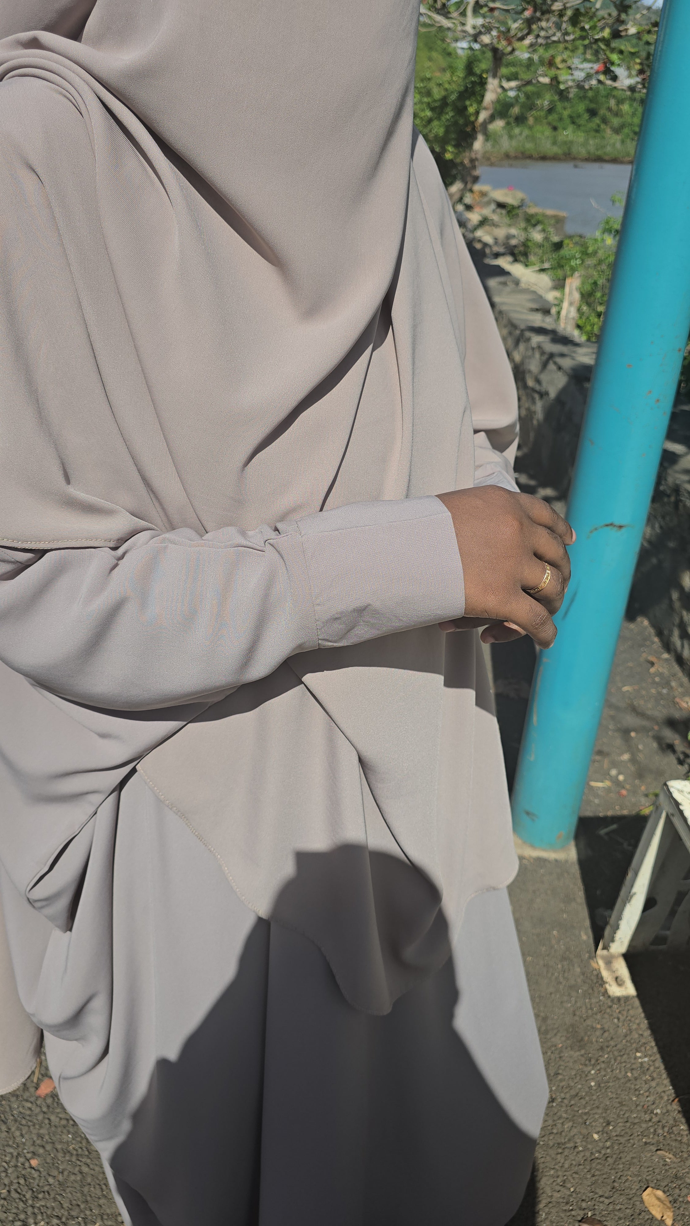 Ensemble Abaya semi-saoudienne + Khimar – Tissu Woolpeach Premium