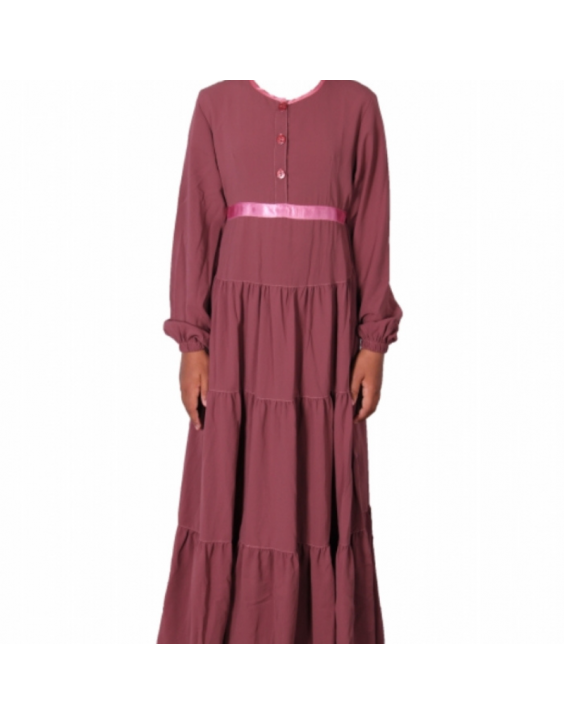 Abaya Fillette - Layanah Rose foncé