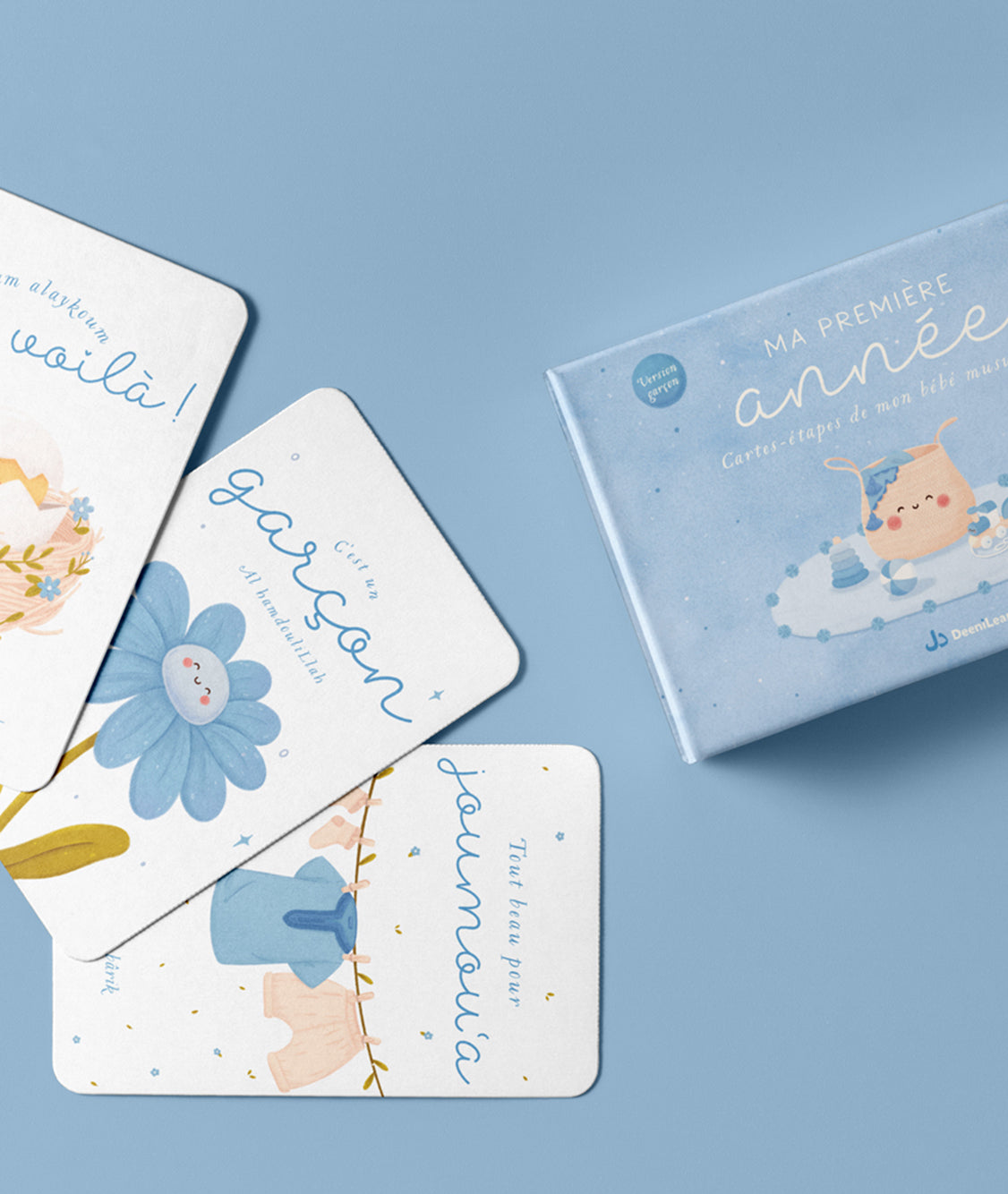 Ma première année - Cartes étapes bébé musulman - Version garçon - DeeniLearn