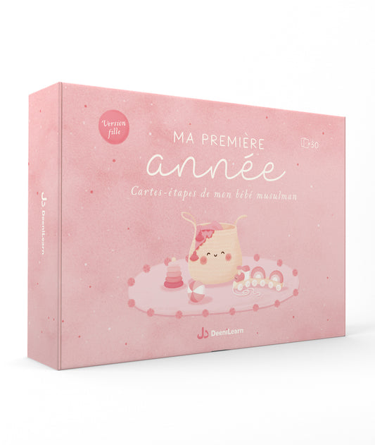 Ma première année - Cartes étapes bébé musulman - Version fille - DeeniLearn