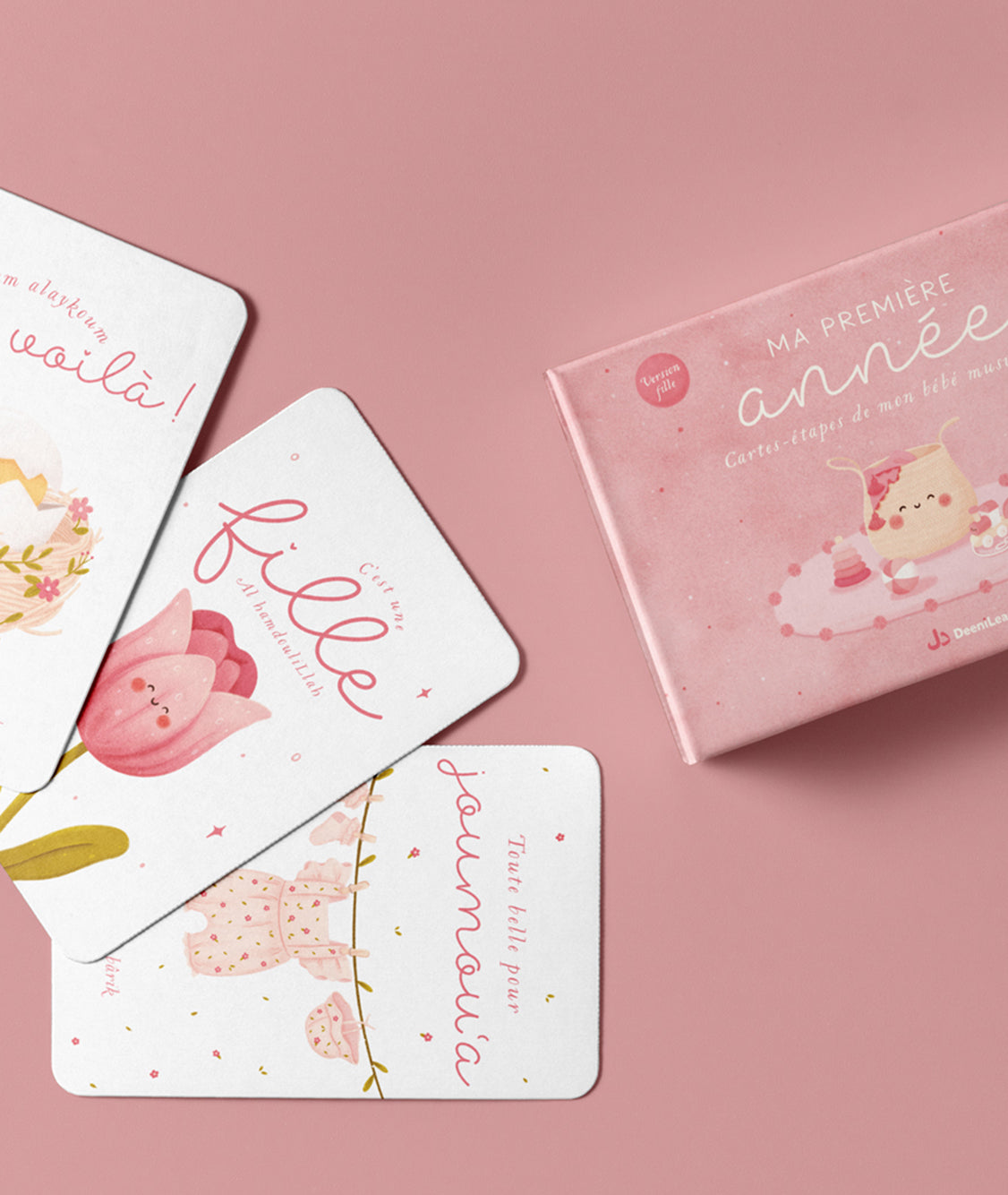 Ma première année - Cartes étapes bébé musulman - Version fille - DeeniLearn