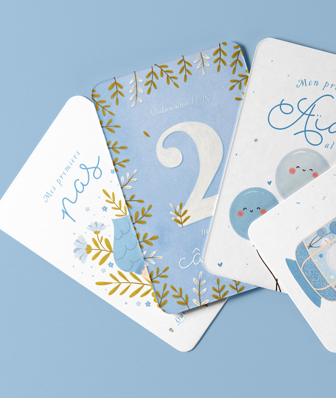 Ma première année - Cartes étapes bébé musulman - Version garçon - DeeniLearn
